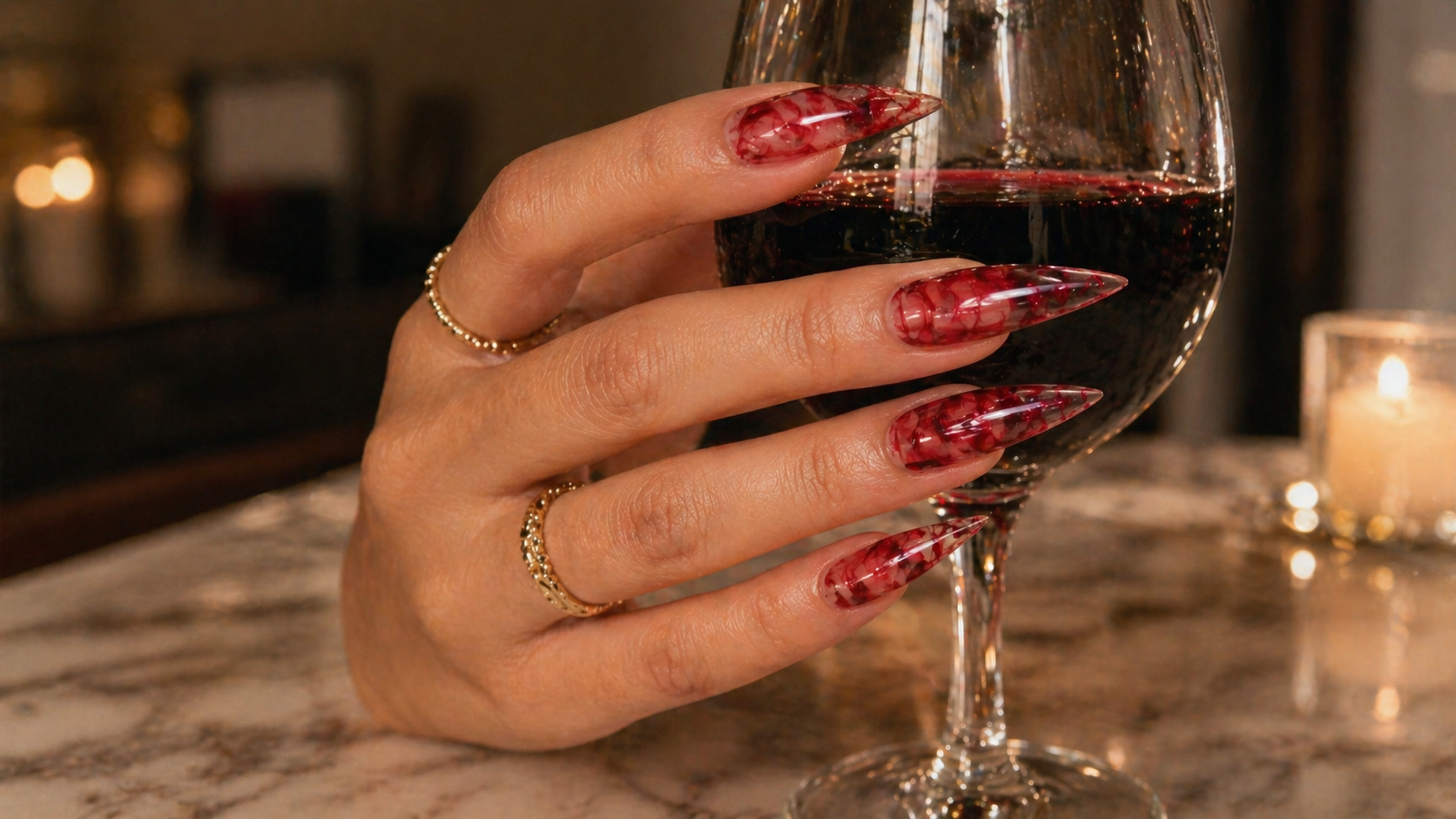 Crimson Marble Stiletto