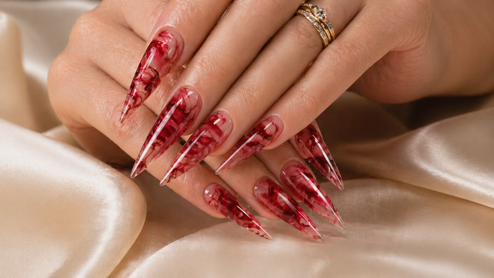 Crimson Marble Stiletto