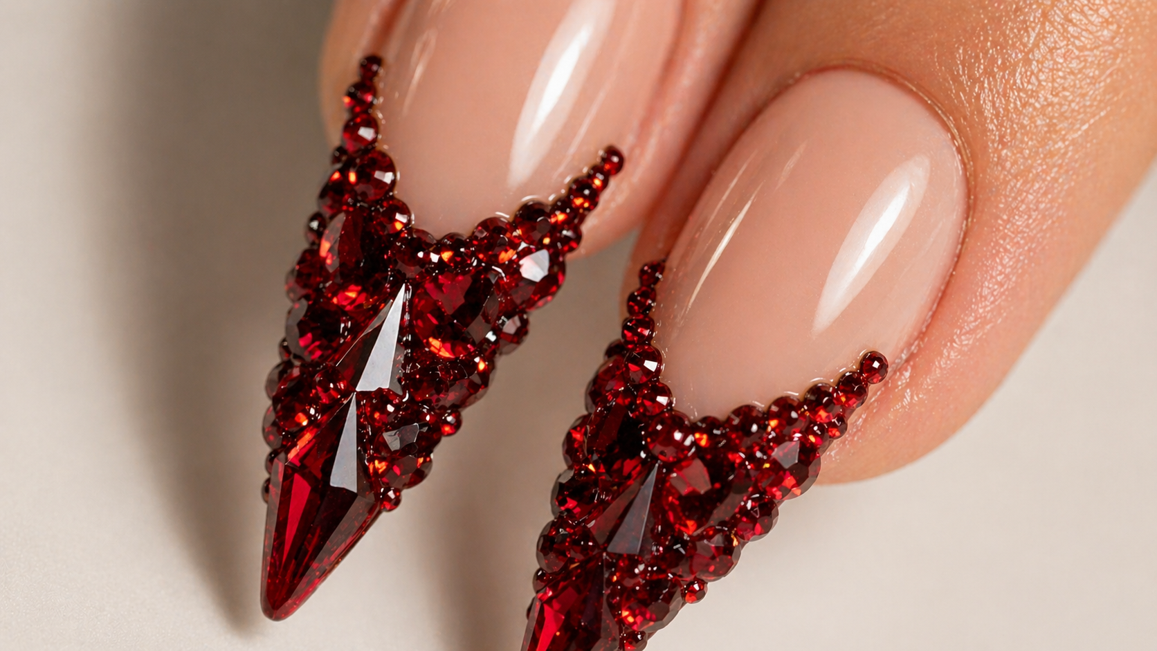 Ruby Drip Crystal Stiletto