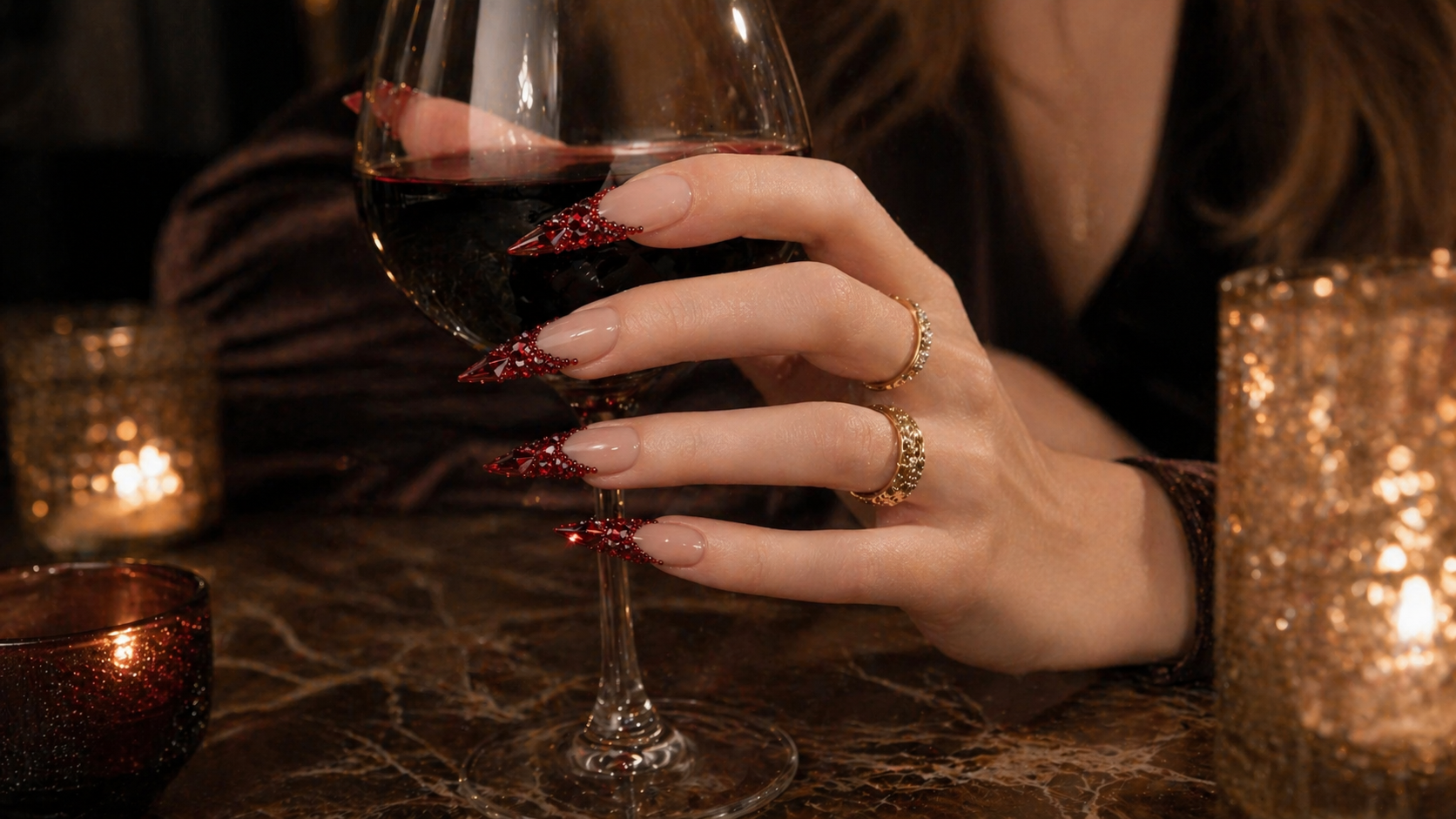 Ruby Drip Crystal Stiletto