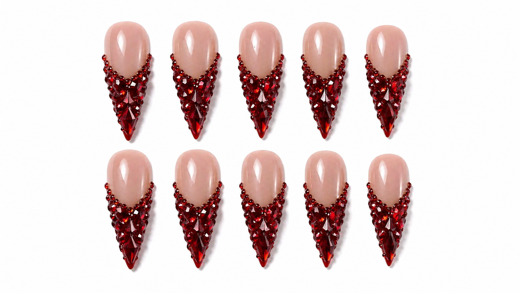 Ruby Drip Crystal Stiletto