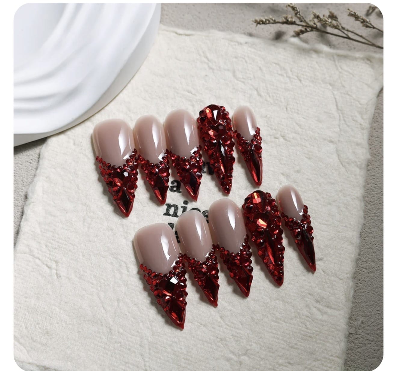 Ruby Drip Crystal Stiletto